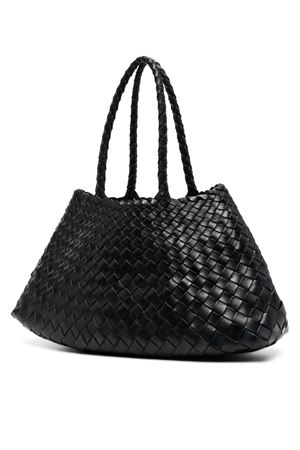 Black woven Santa Croce tote bag DRAGON DIFFUSION | 8892DGS5MATBLACK